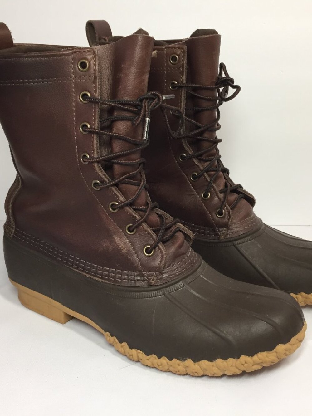 LL Bean Bean Boots Mens 10 N Narrow Maine Hunting Shoe Duck Boot with Liners